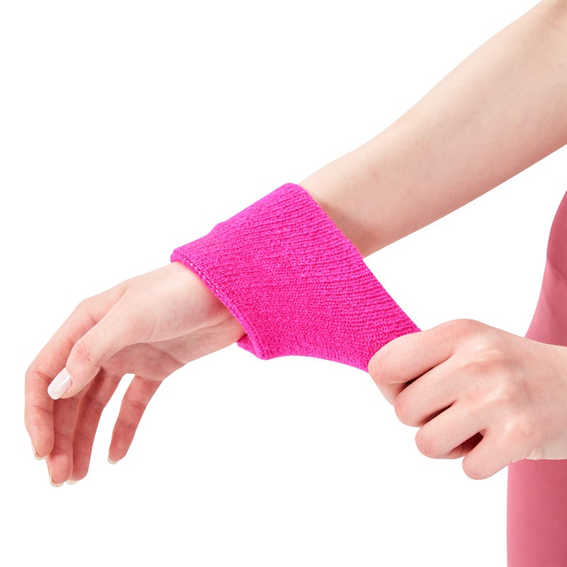 Mallofusa 10 Pack Colorful Sports Basketball Football Absorbent Wristband Party Outdoor Activity (Rose) Standard - Image 3